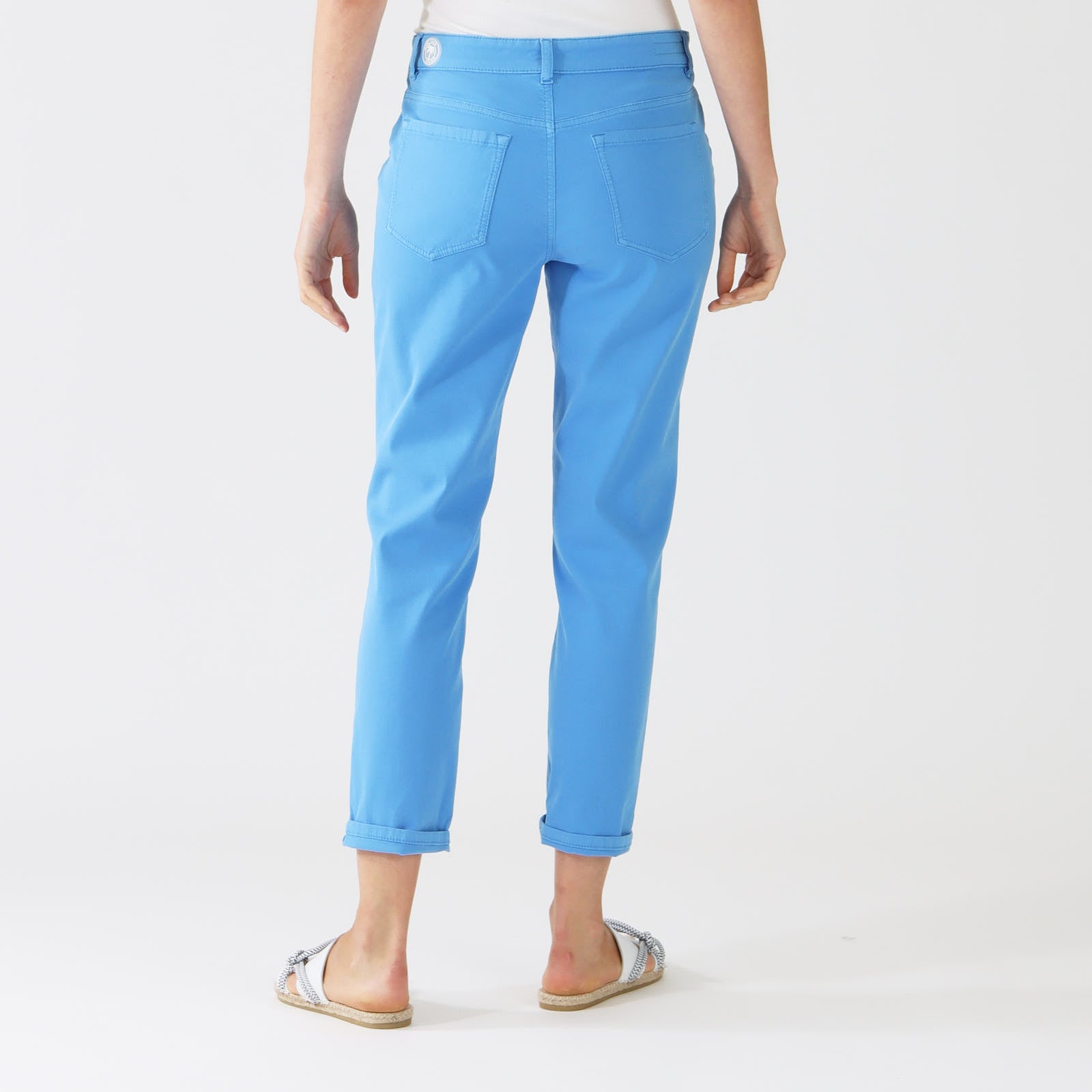 Bright Azure Raipur Cotton Turn-Up Pants