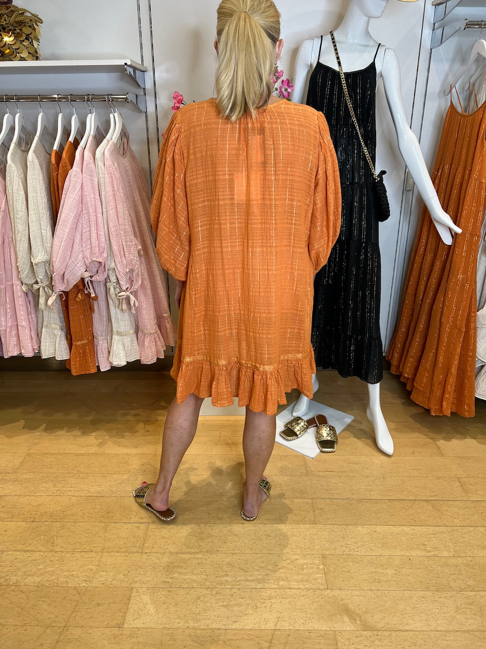 Burnt Orange Fedra Mini Dress