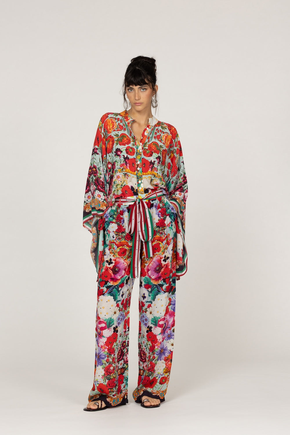 Multicoloured Larch Tussie Mussie Silk Pants