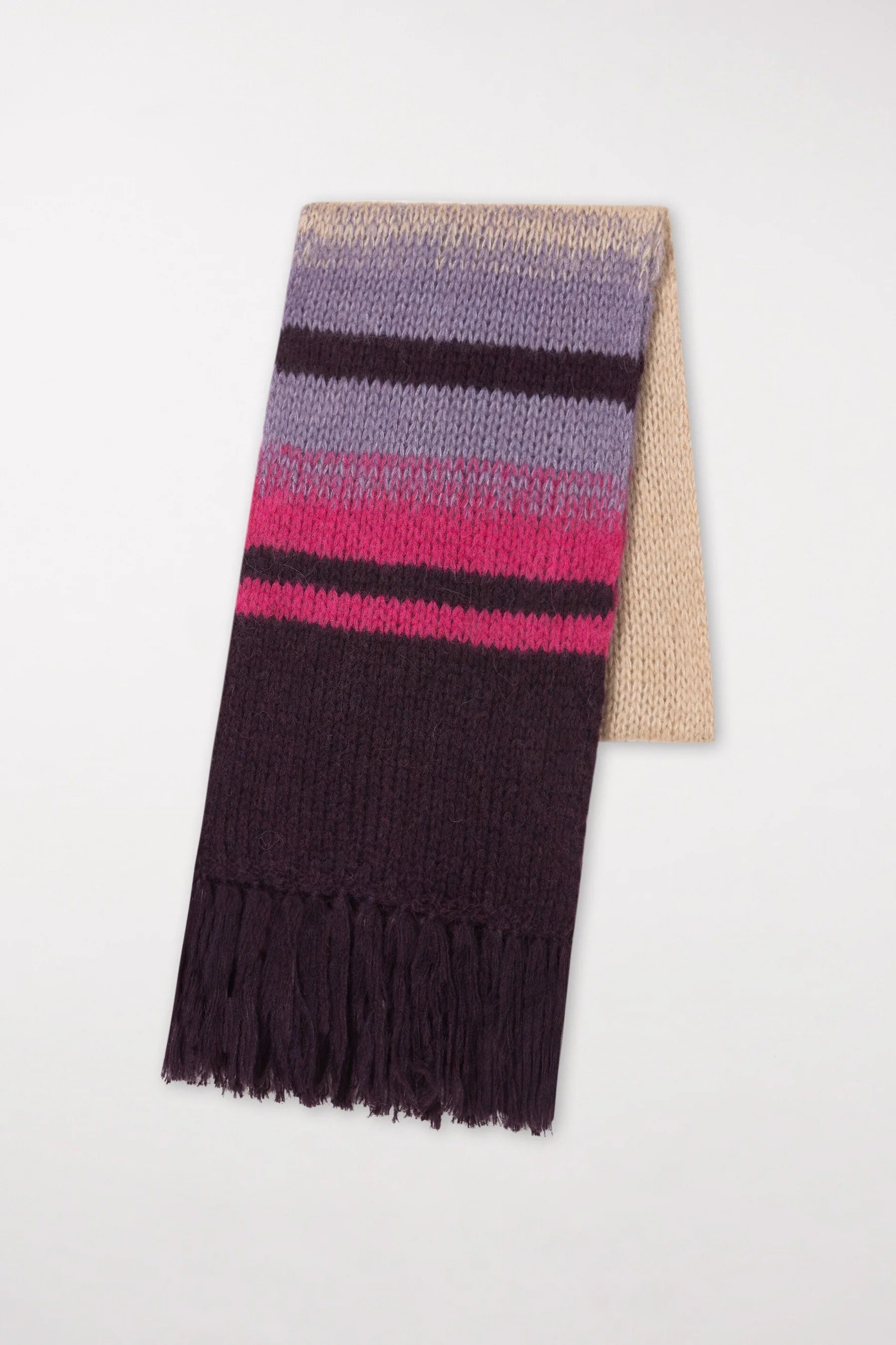 Burgundy Fancy Stripe Scarf