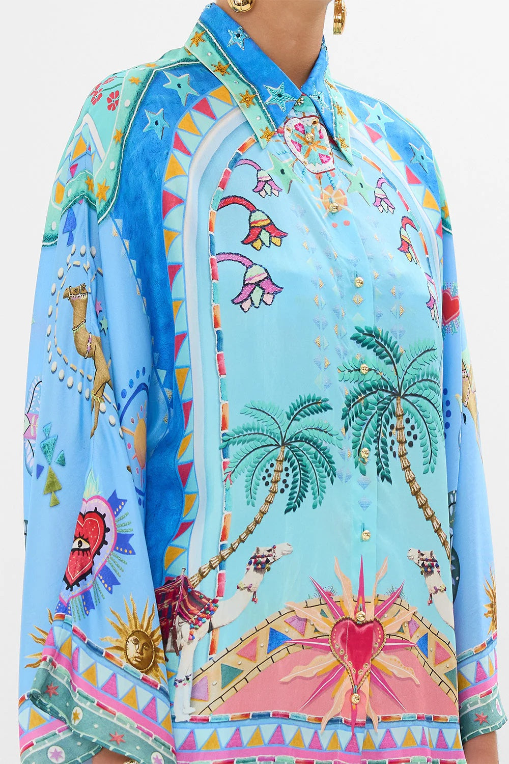 A Painted Village Wide Sleeve Blouse