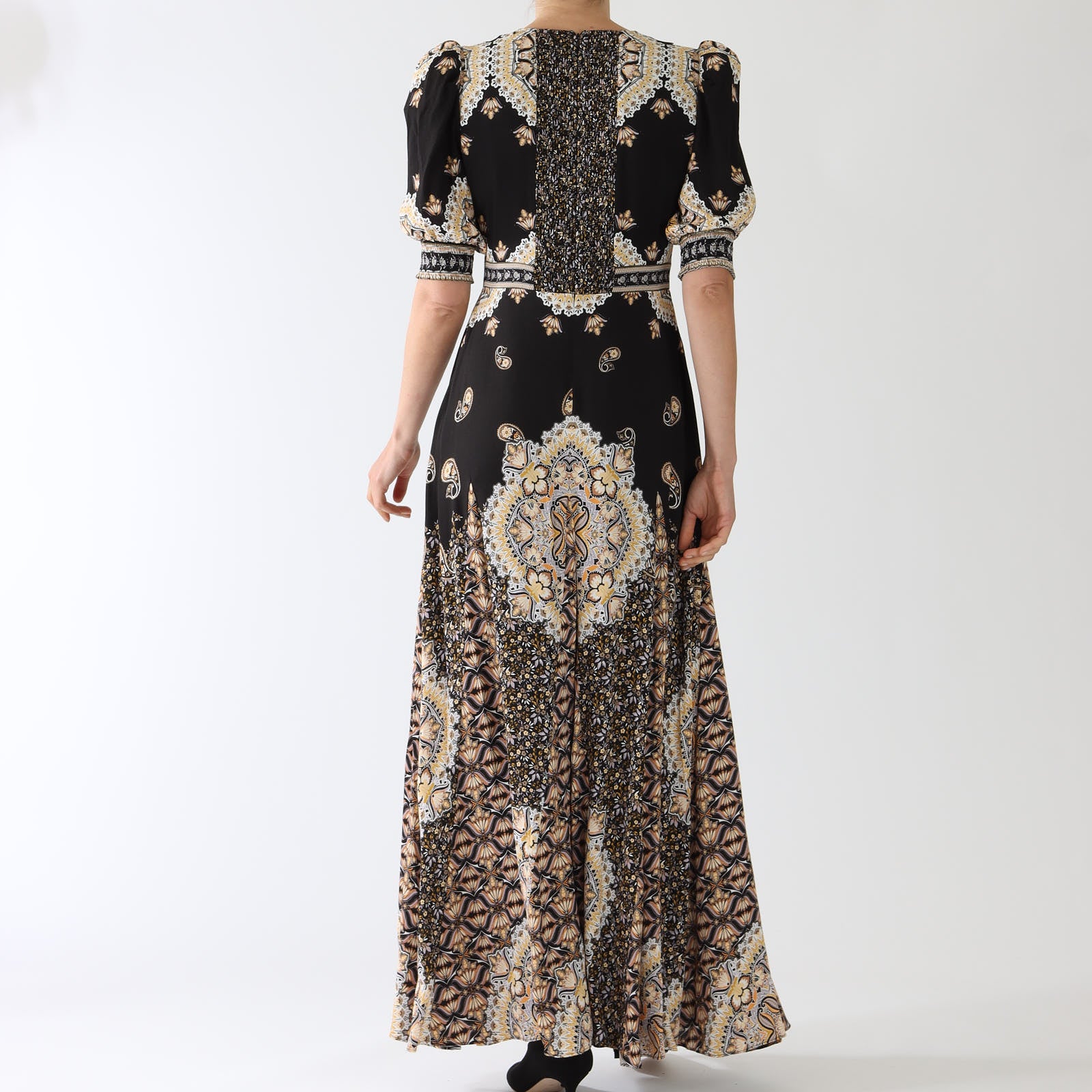 Soraya Black Mosaic Printed Maxi Dress