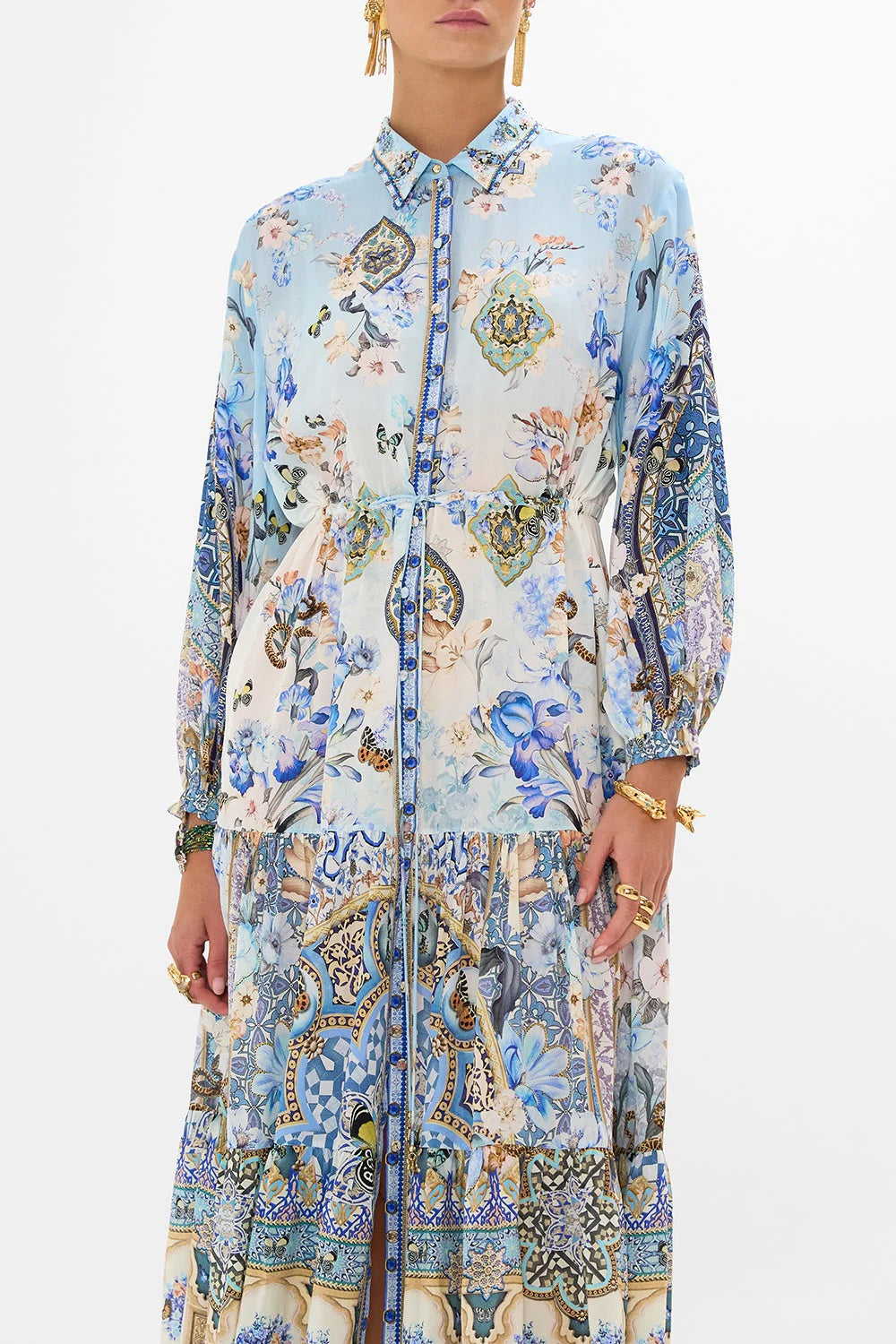 Al Manial Palace Memoirs Tiered Long Shirt Dress