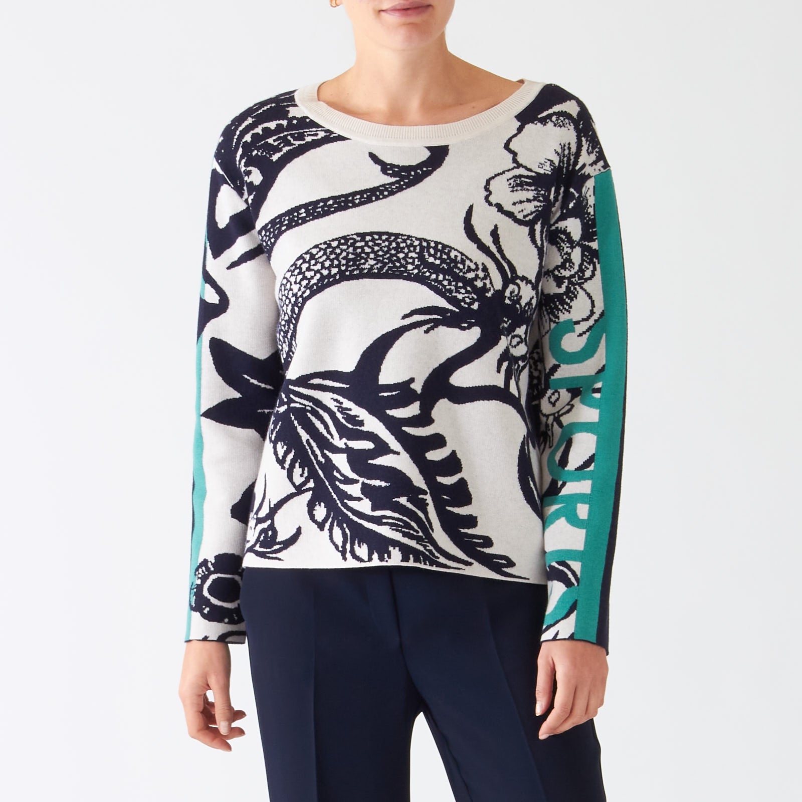 Almond Blossom Printed Cashmere Blend Sweater