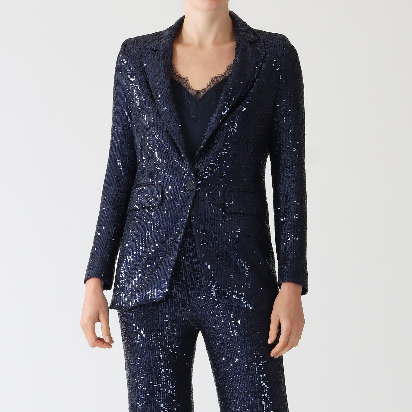 Andrea Lentejuelas Navy Sequin Jacket