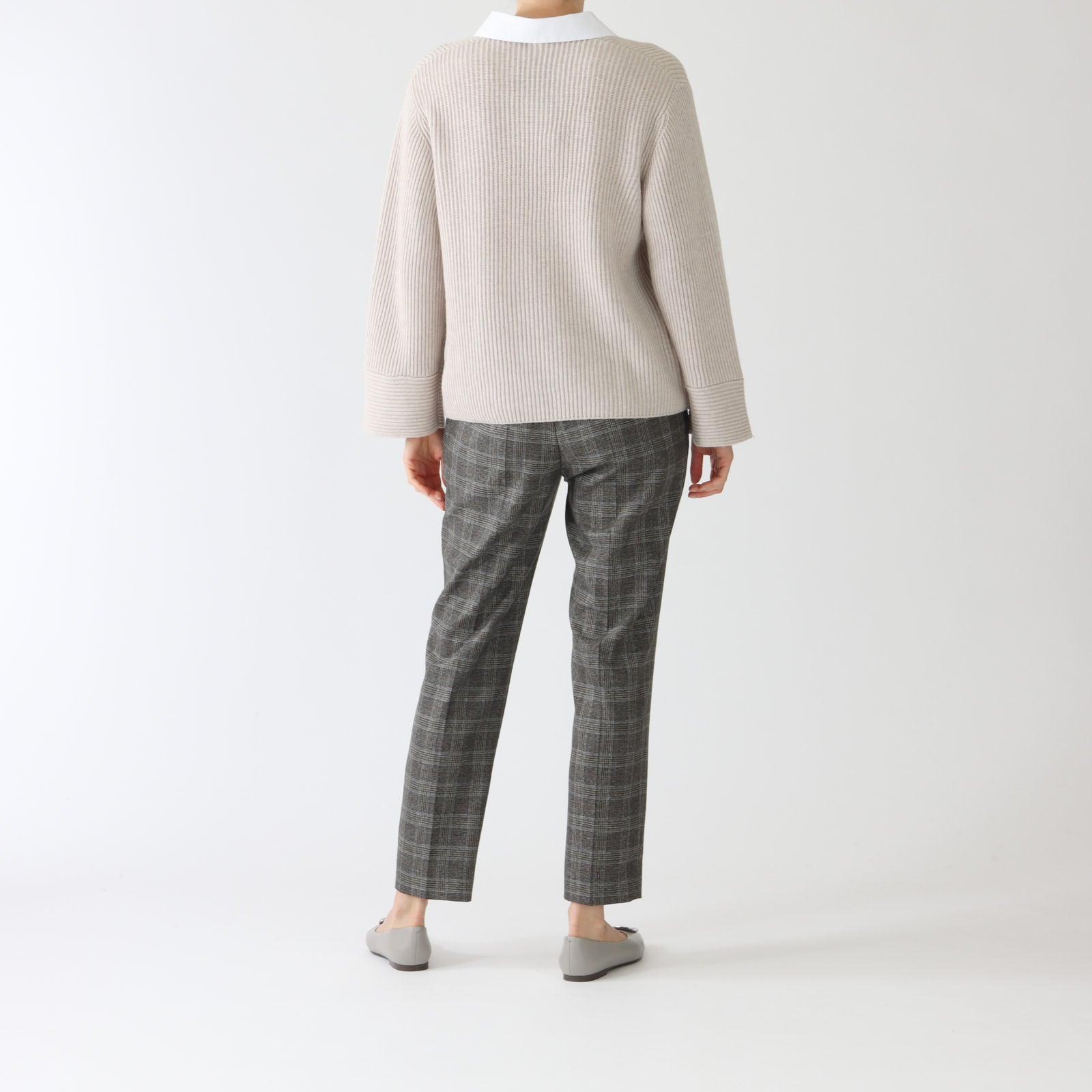 Anthracite Check Straight Leg Pants