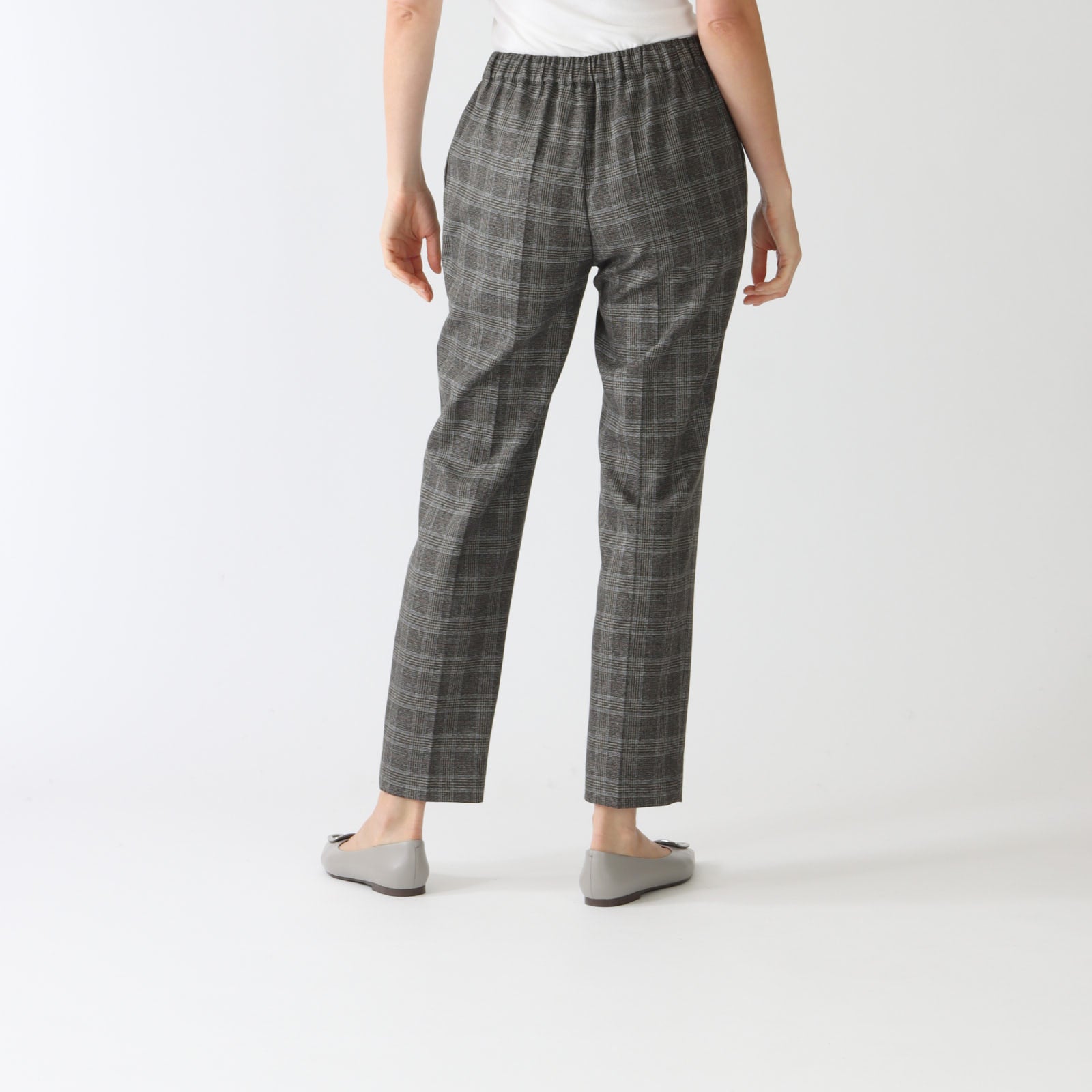 Anthracite Check Straight Leg Pants