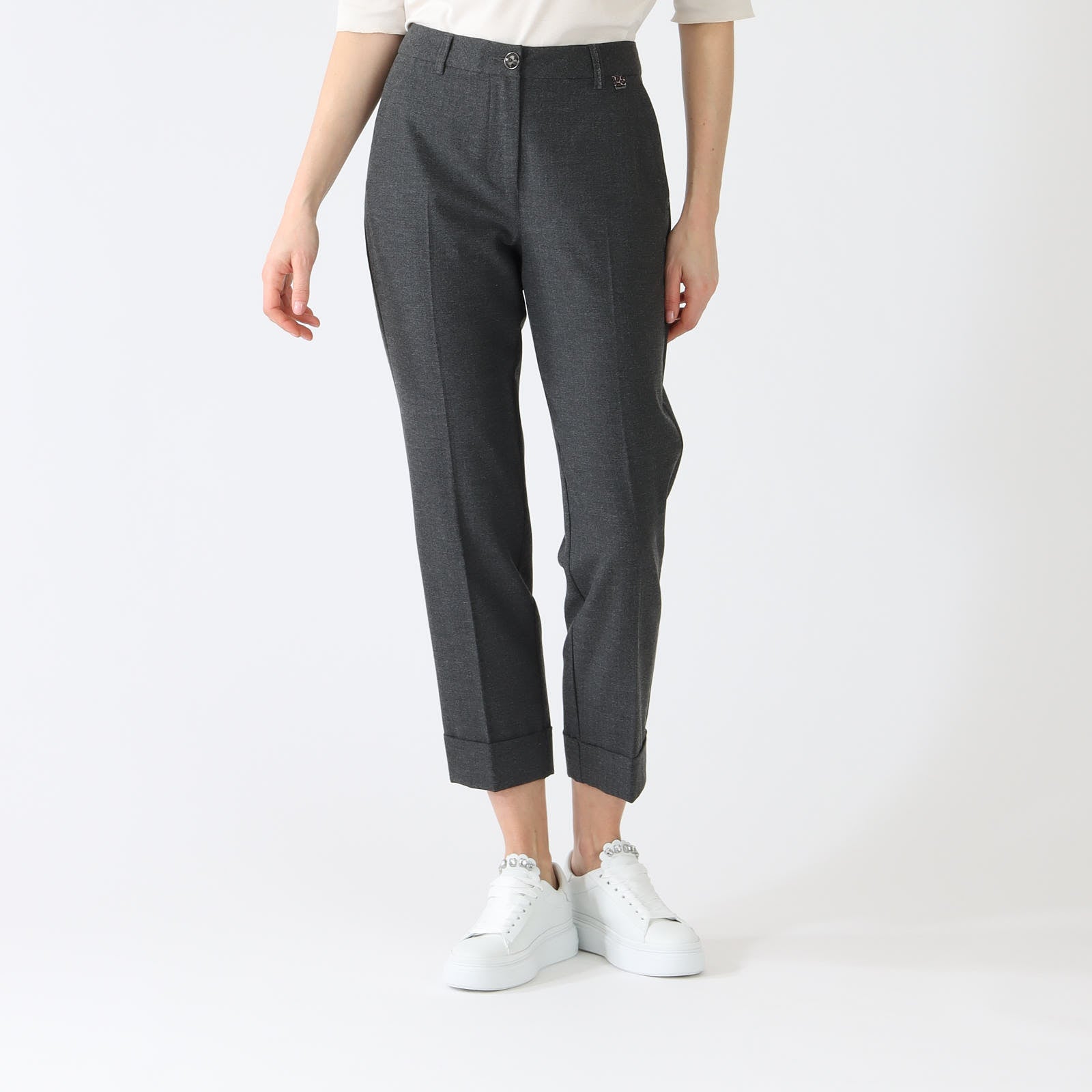 Anthrazit Franca Tailored Turn-Up Pants