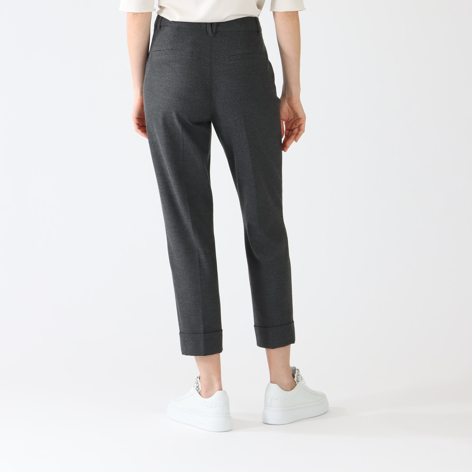 Anthrazit Franca Tailored Turn-Up Pants