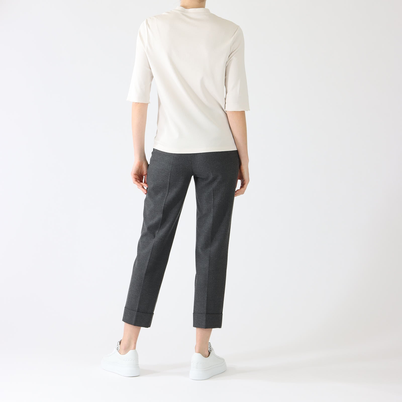 Anthrazit Franca Tailored Turn-Up Pants