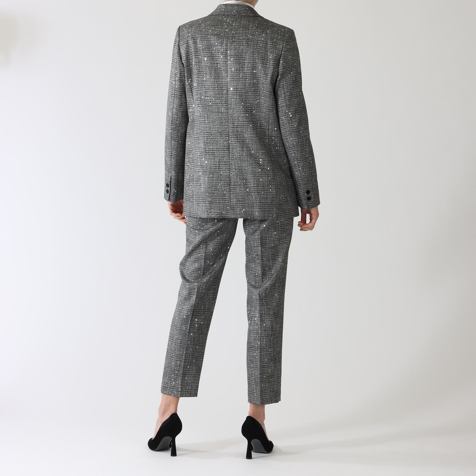 Argento and Nero Sequin Check Blazer