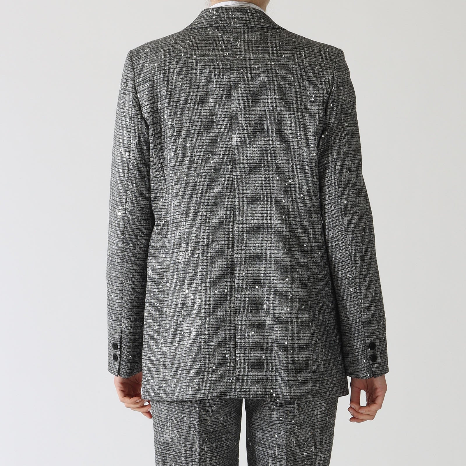 Argento and Nero Sequin Check Blazer