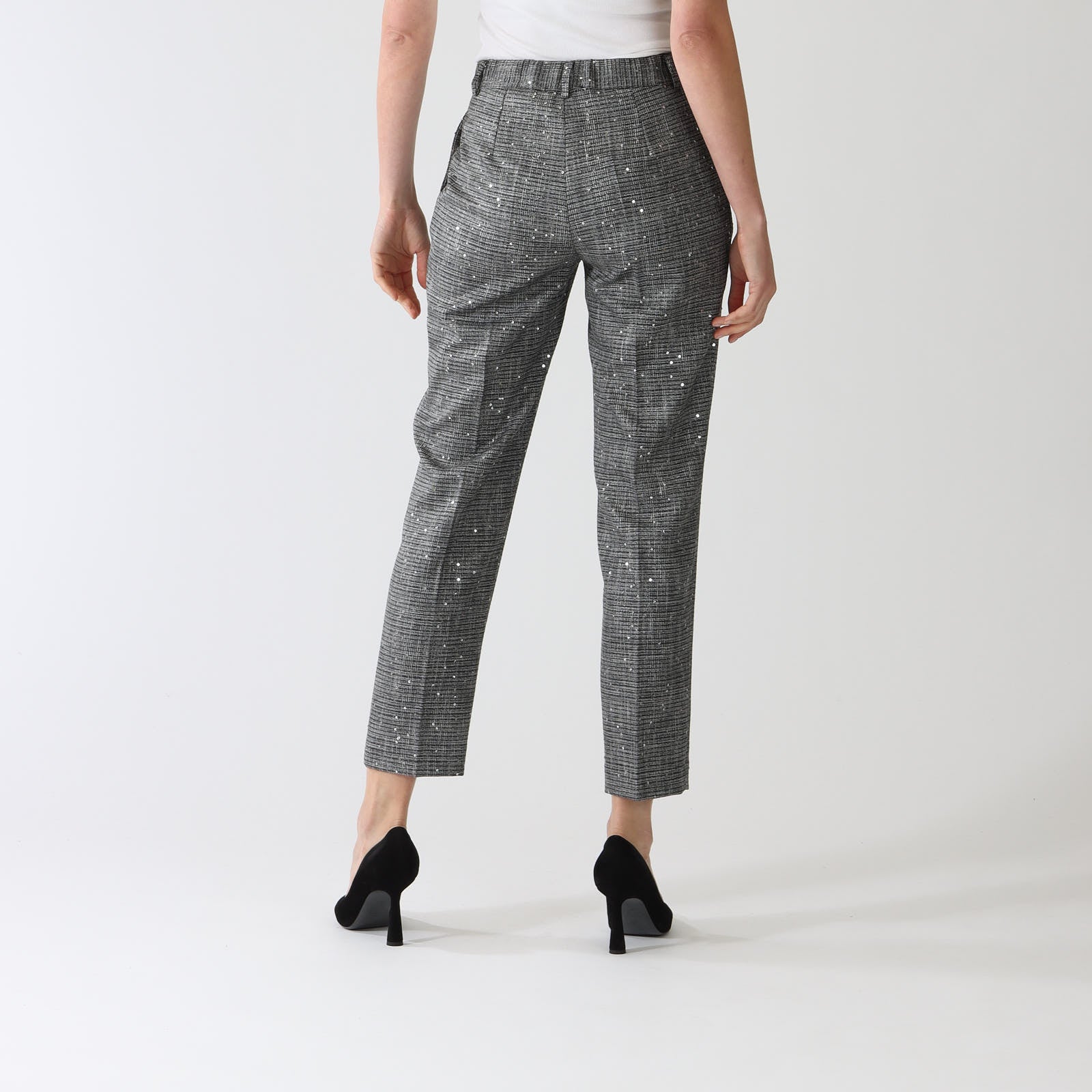 Argento and Nero Sequin Check Pants