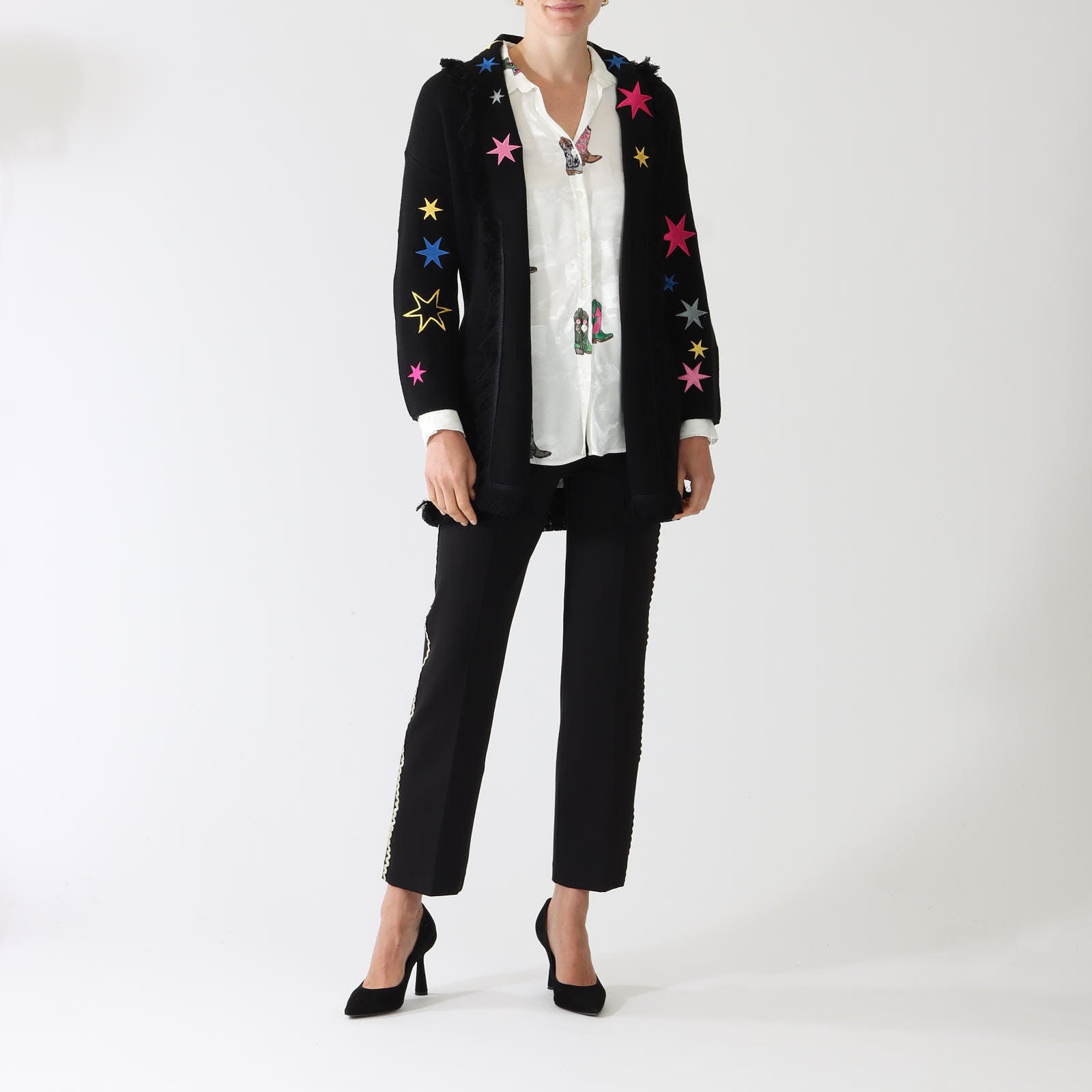 Beatriz Black Rodeo Belted Cardigan