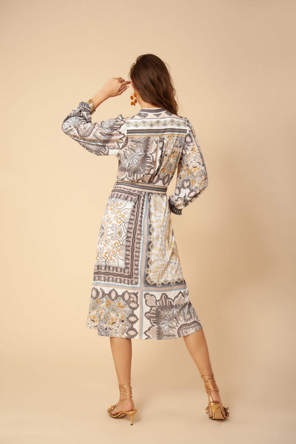 Belina Ivory Printed Jersey Shirt Dress