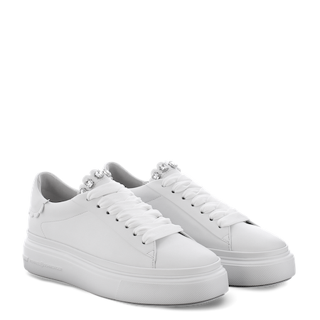 Bianco Dive Crystal Scalloped Sneakers