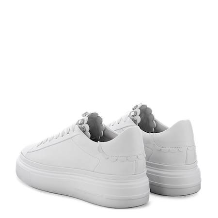 Bianco Dive Crystal Scalloped Sneakers