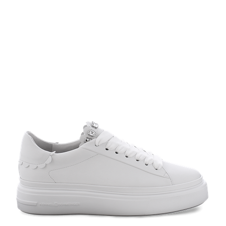 Bianco Dive Crystal Scalloped Sneakers