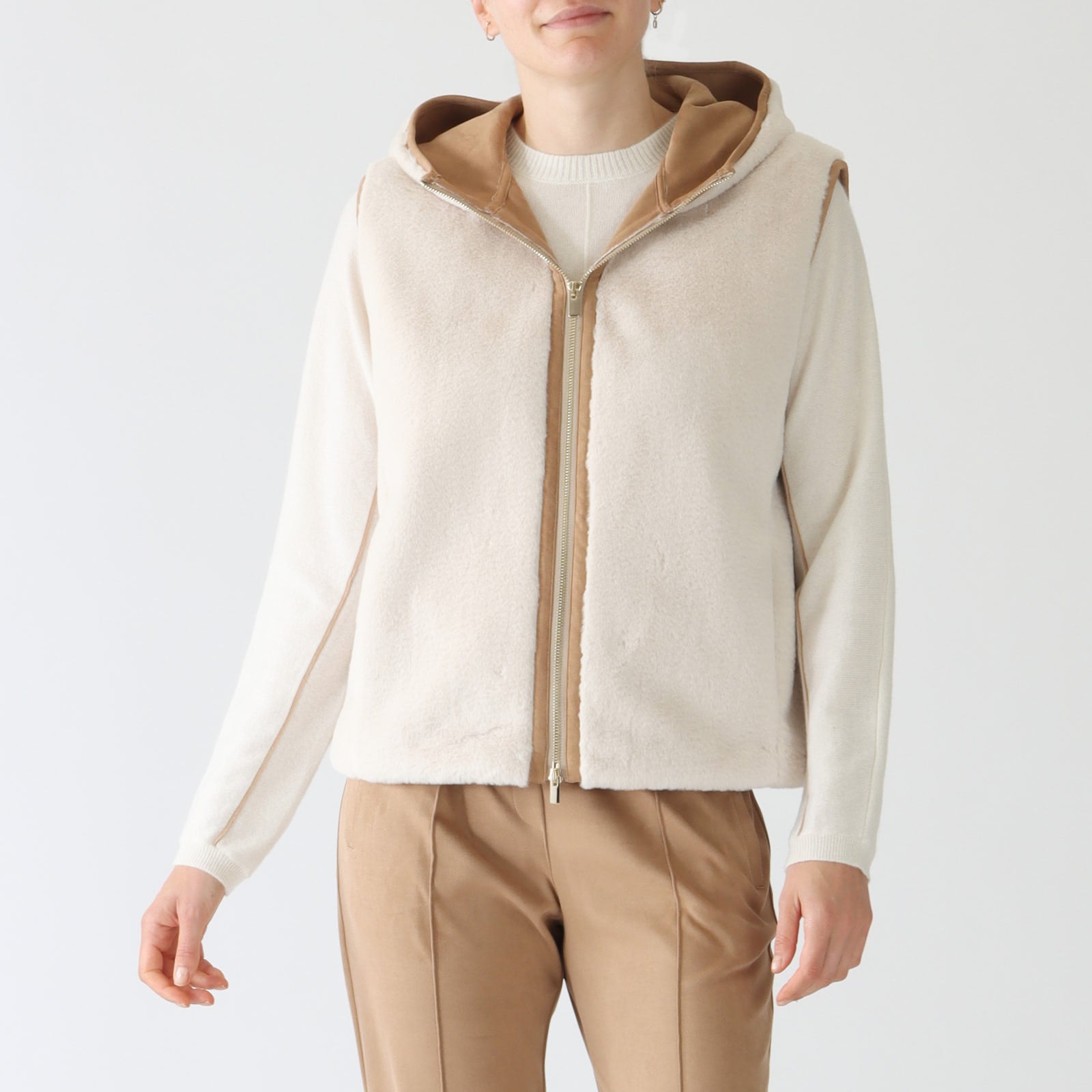 Bianco Latte Faux Fur Gilet