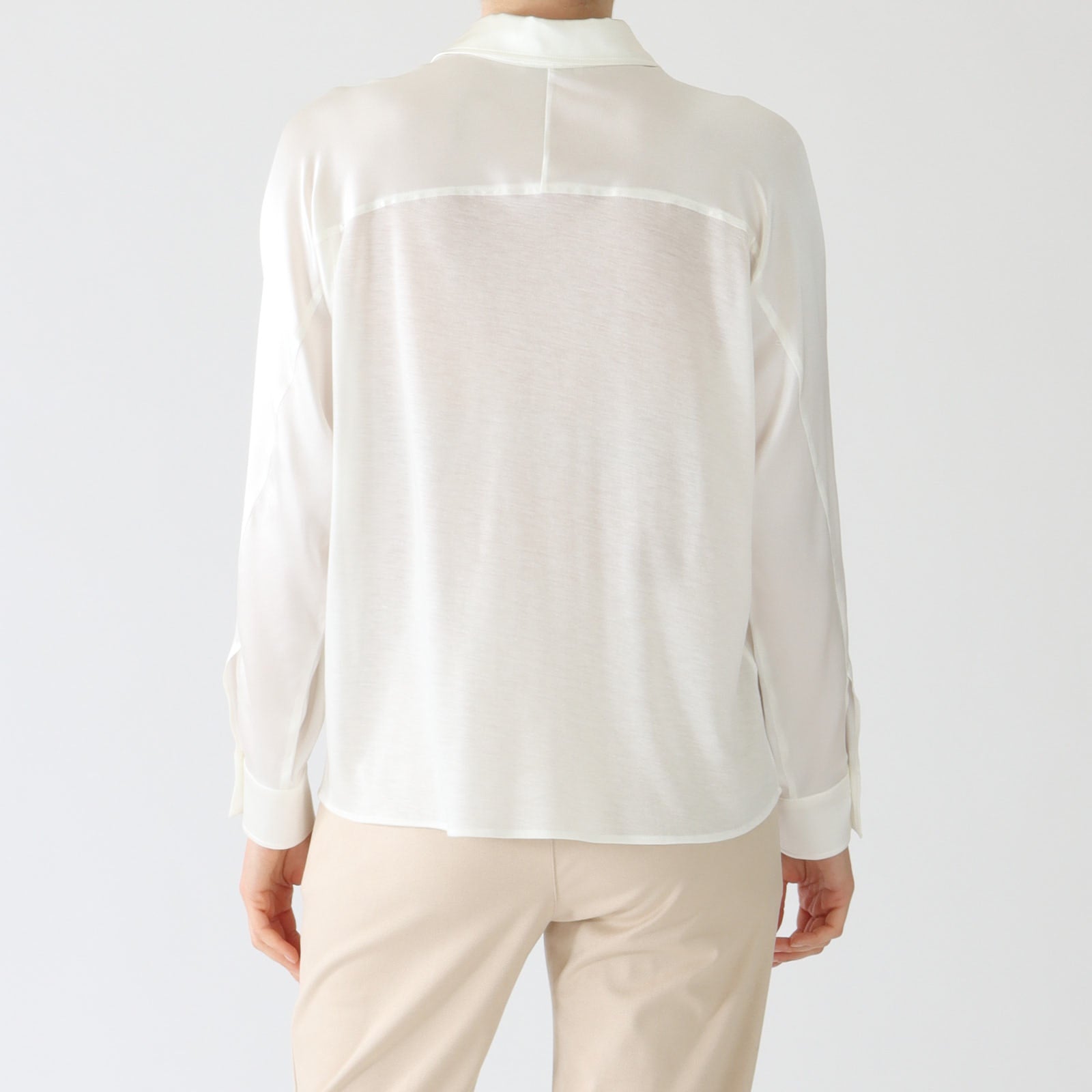 Bianco Latte Shirt With Silk Sleeves