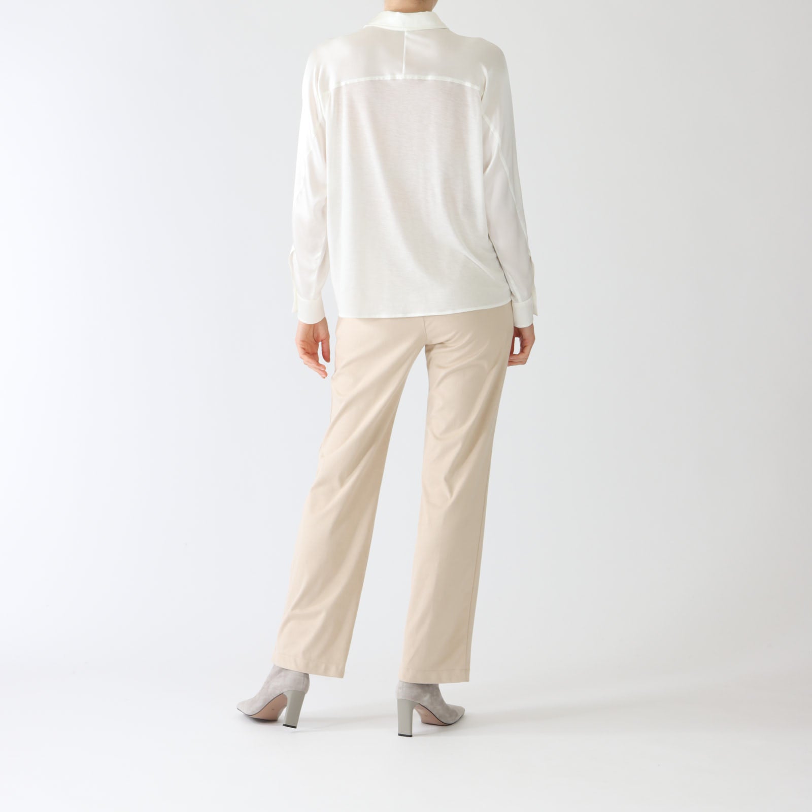 Bianco Latte Shirt With Silk Sleeves