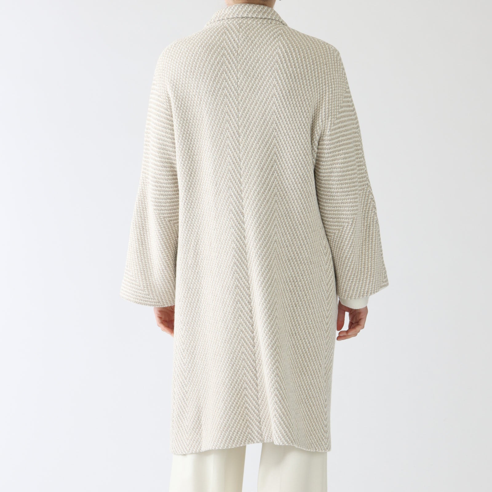 Bianco Nebbia Nocciola Trucco Knit Coat