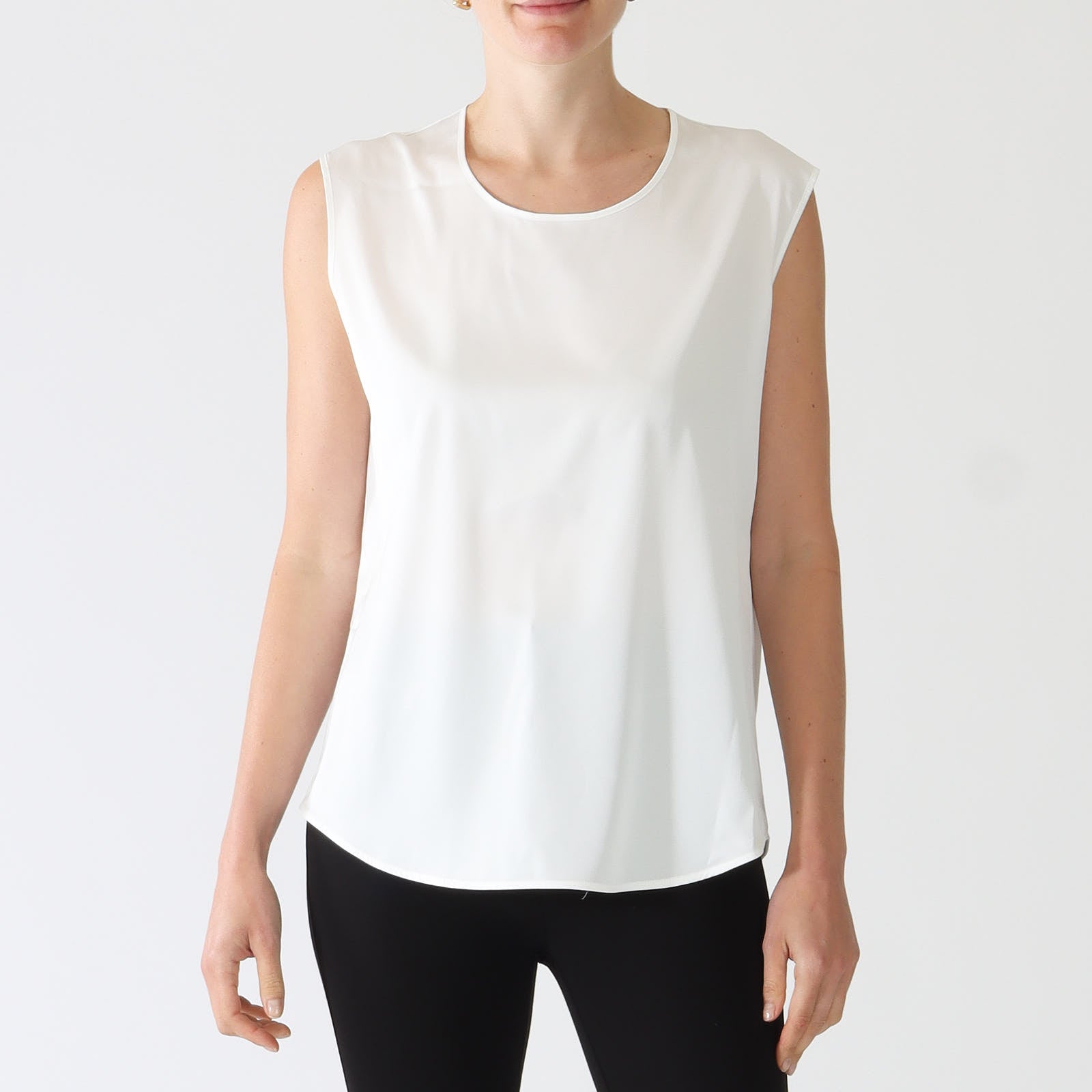 Bianco Satin Style Sleeveless Top