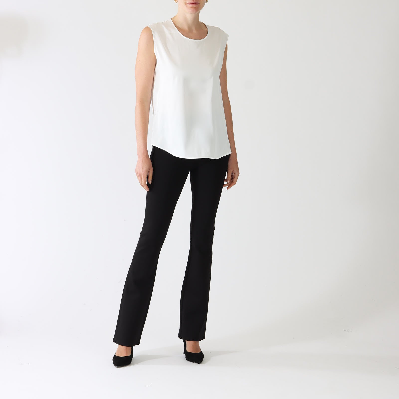 Bianco Satin Style Sleeveless Top