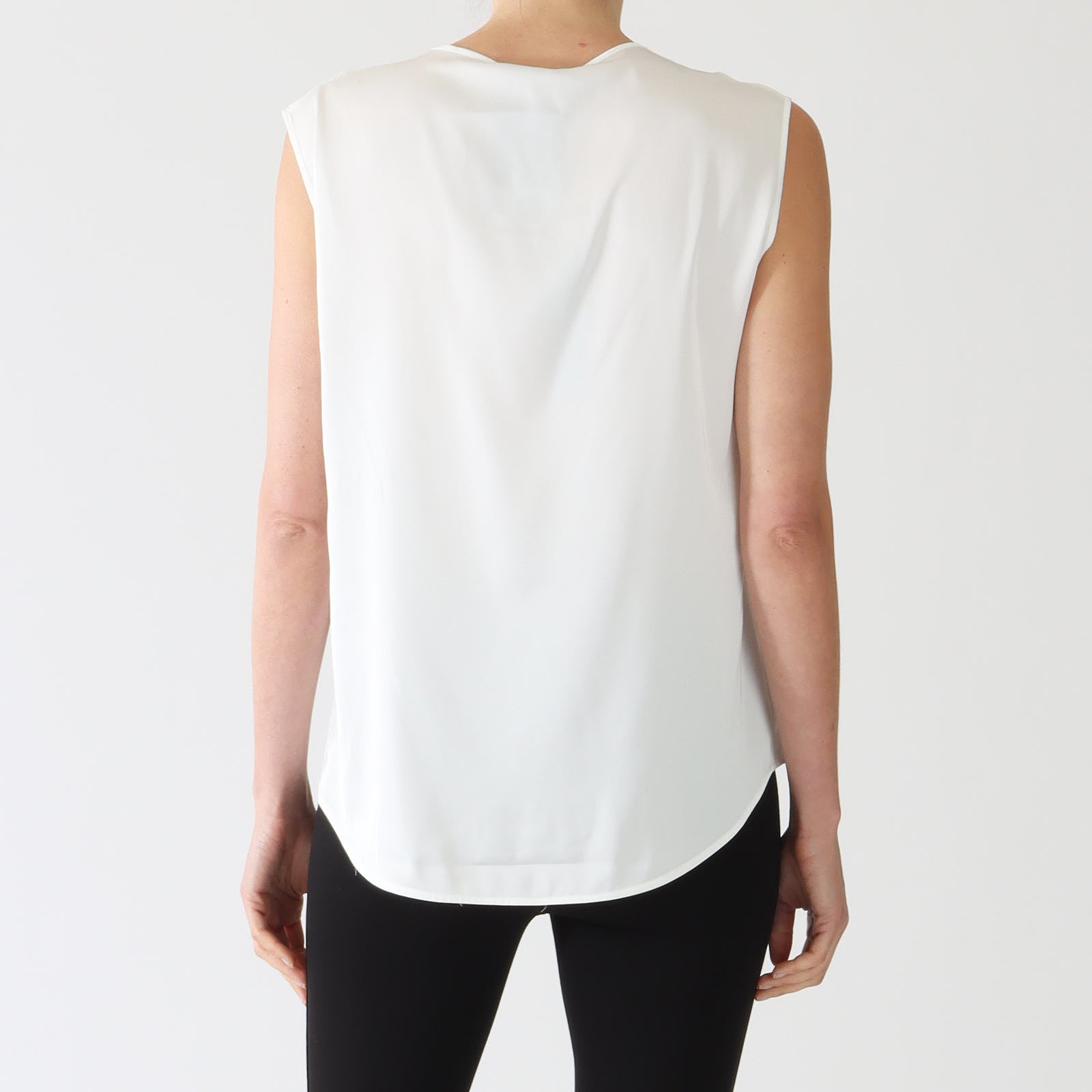 Bianco Satin Style Sleeveless Top