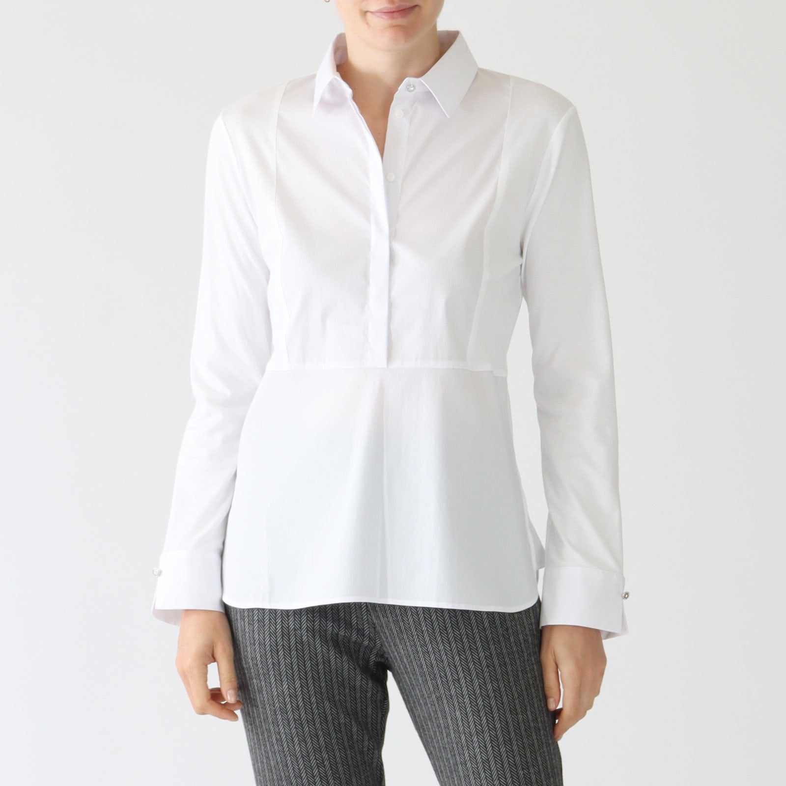 Bianco Seam Detail Cotton Shirt