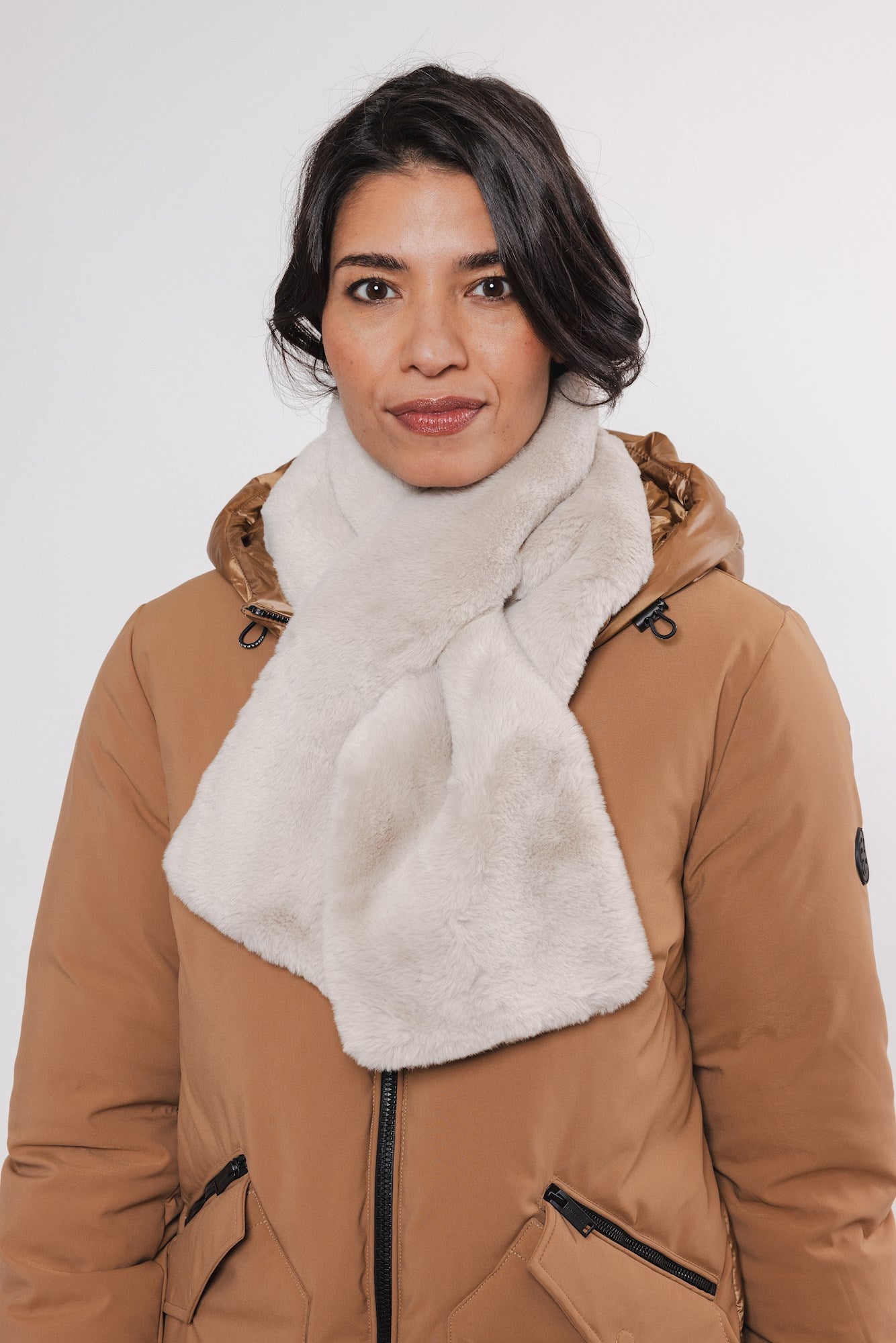 Birch Stip Faux Fur Scarf