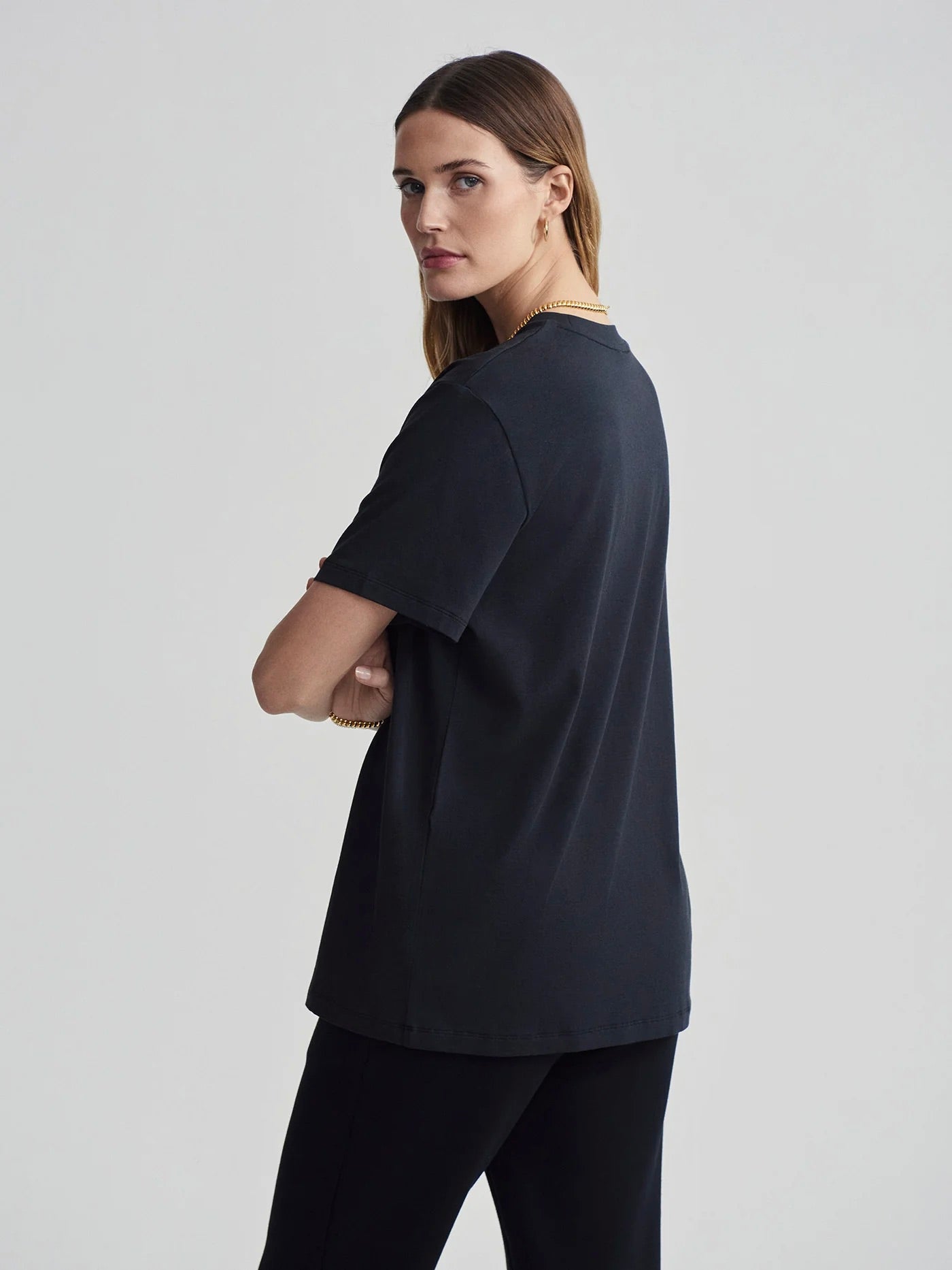 Black Leighton Boyfriend Tee