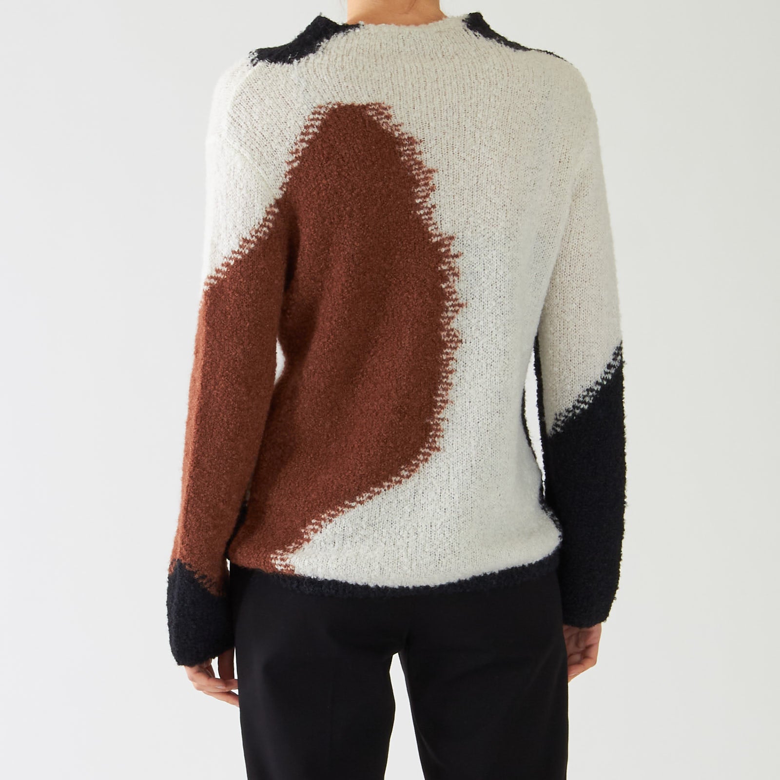 Black Abstract Colour Block Sweater
