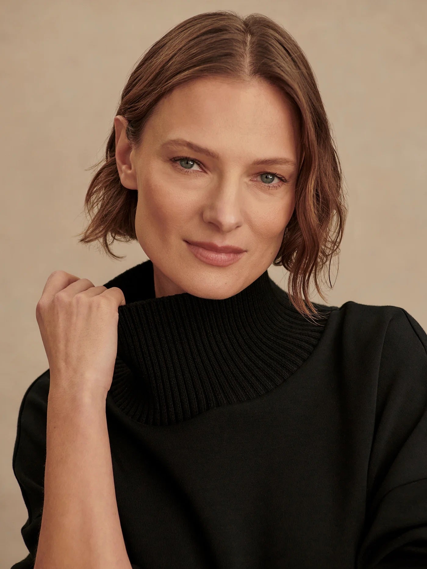 Black Barker High-Neck Sweatshirt