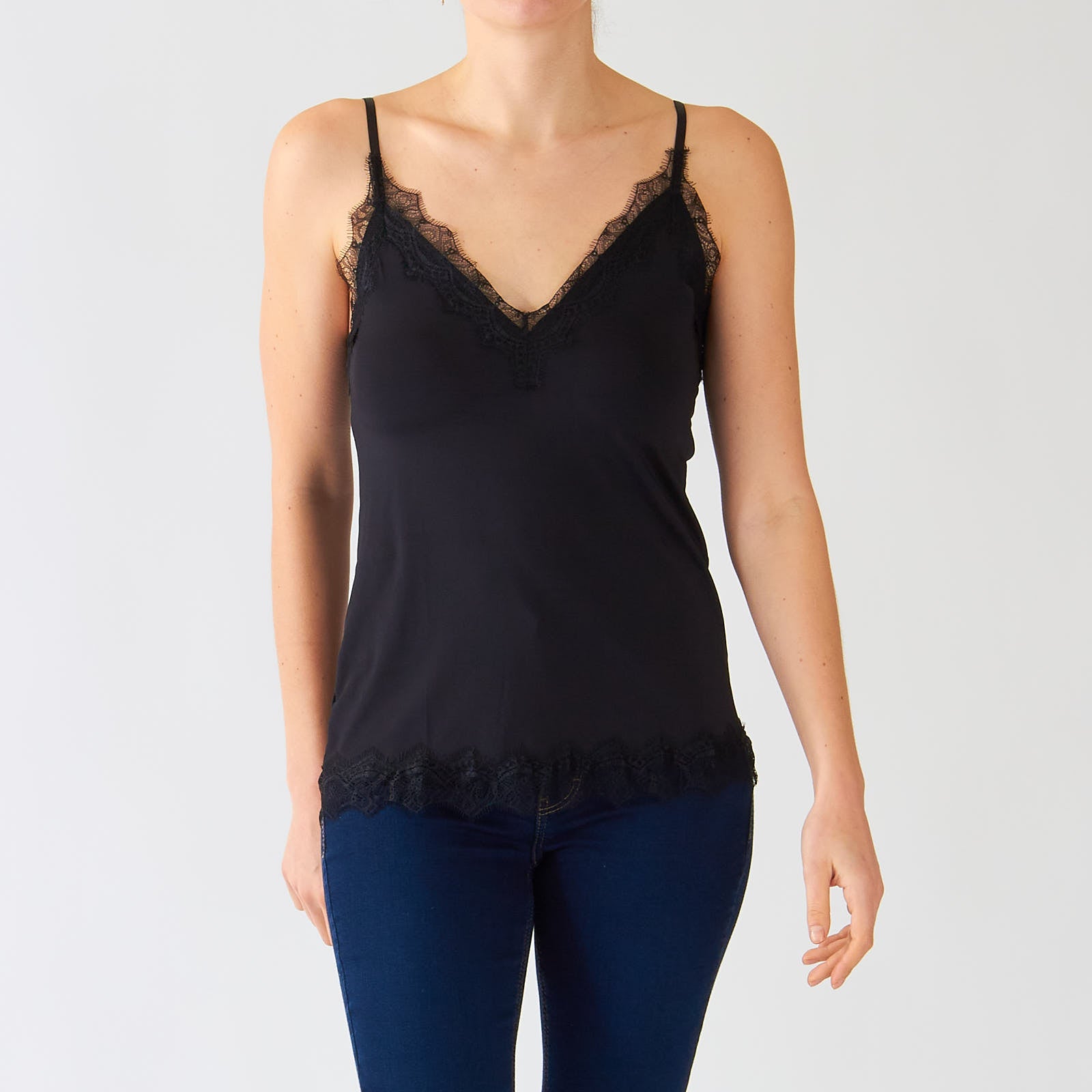 Black Billie Lace Trim Cami