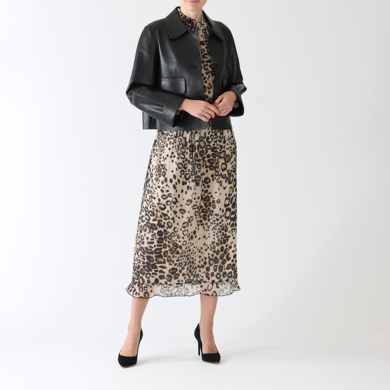 Black Boxy Leather Jacket