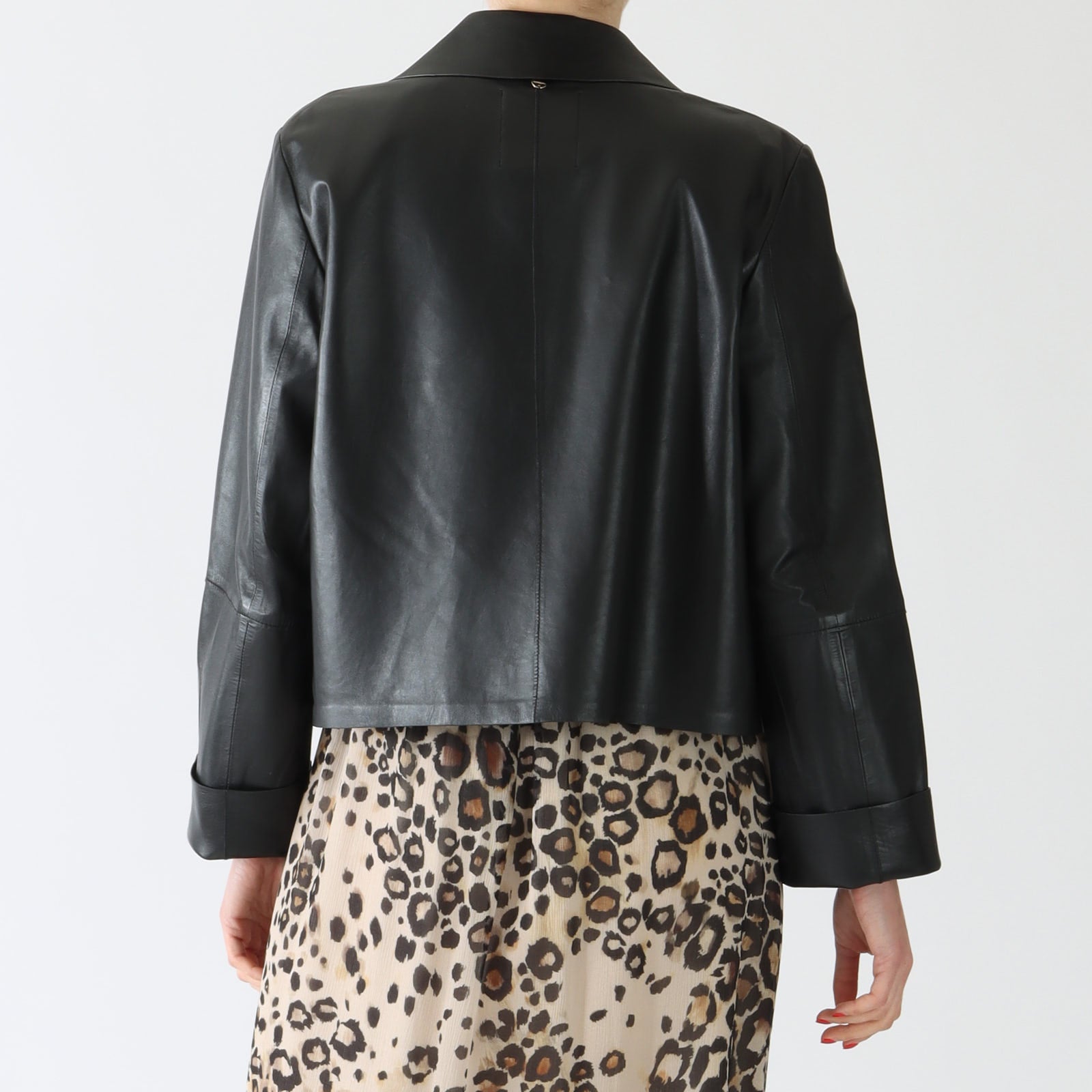 Black Boxy Leather Jacket