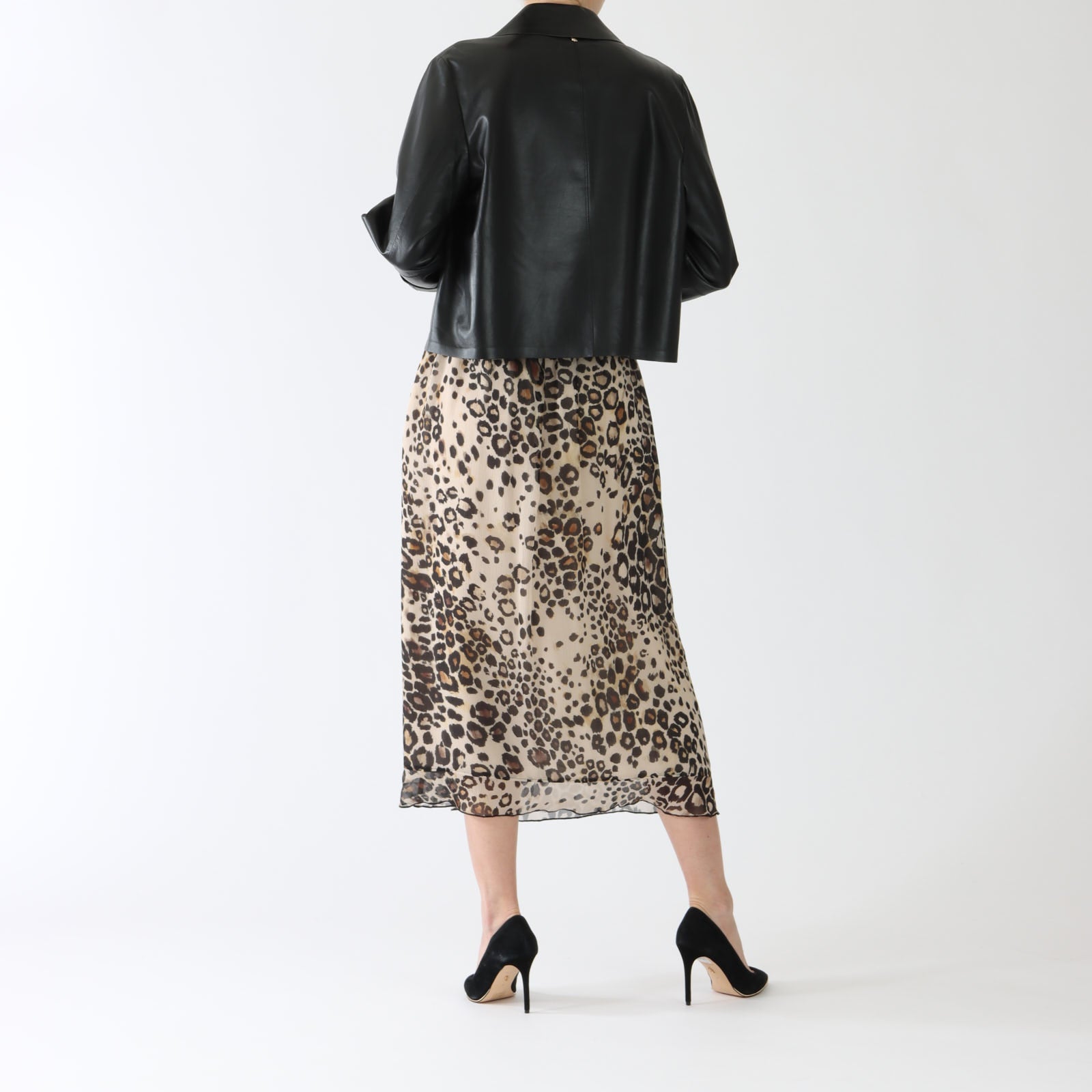 Black Boxy Leather Jacket