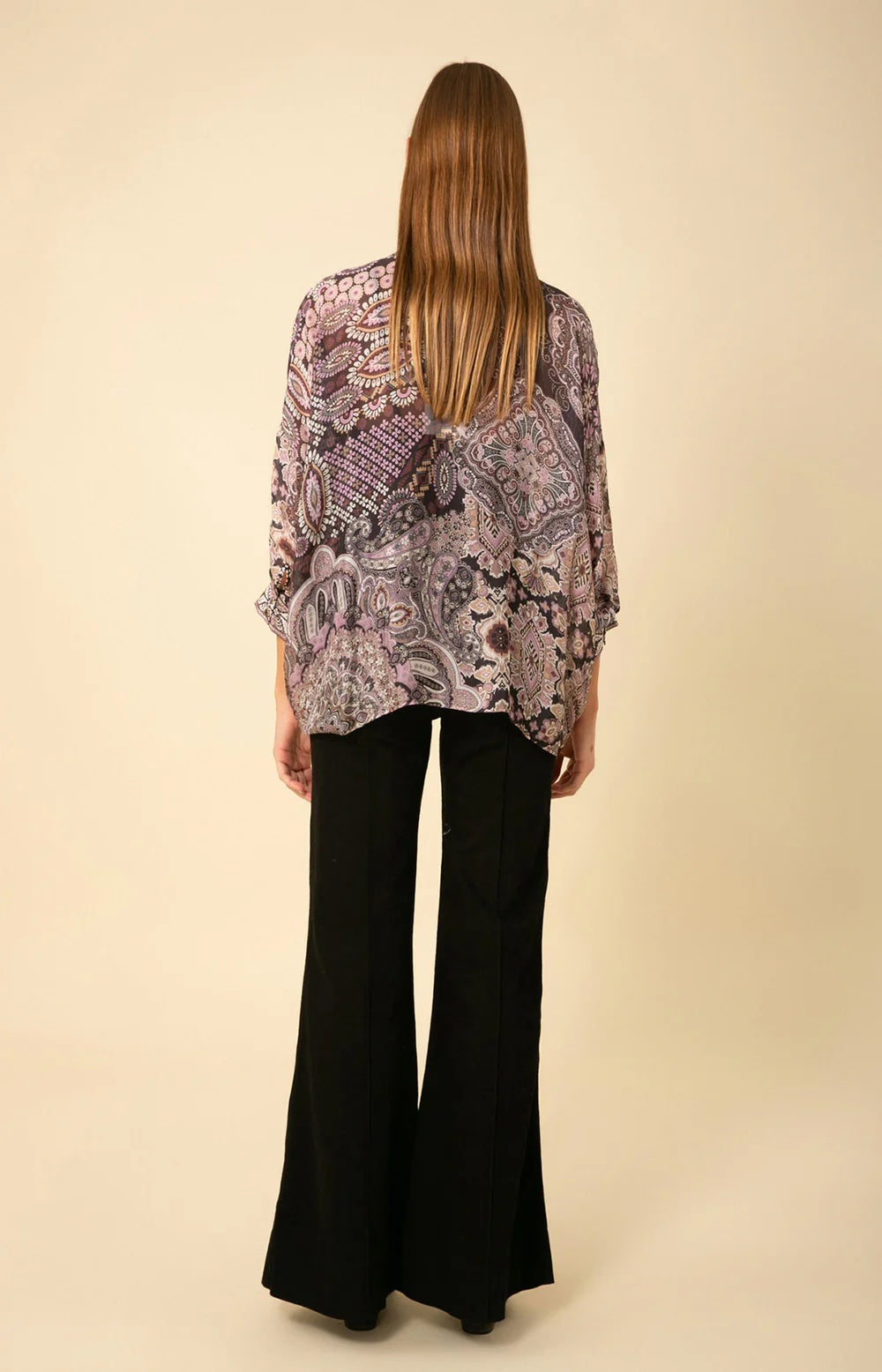 Black Brinley Printed Blouse