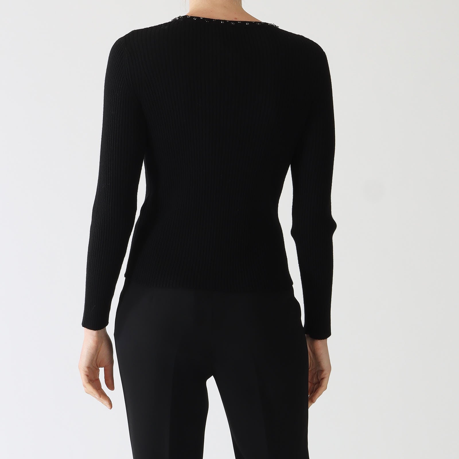 Black Catone Ribbed Wool Sweater