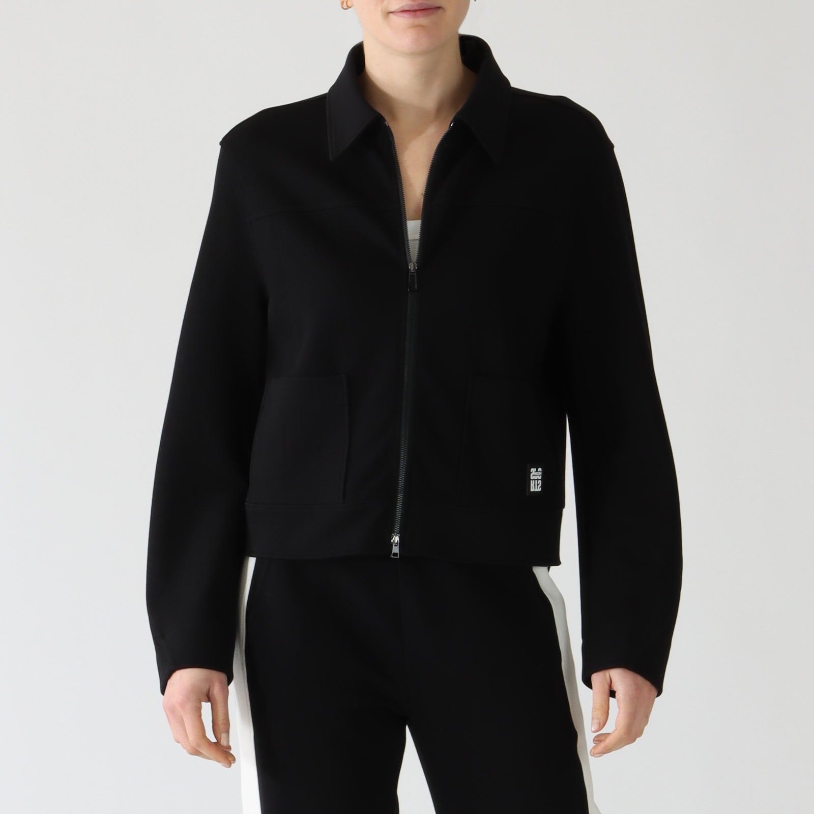 Black Cotton Jersey Jacket