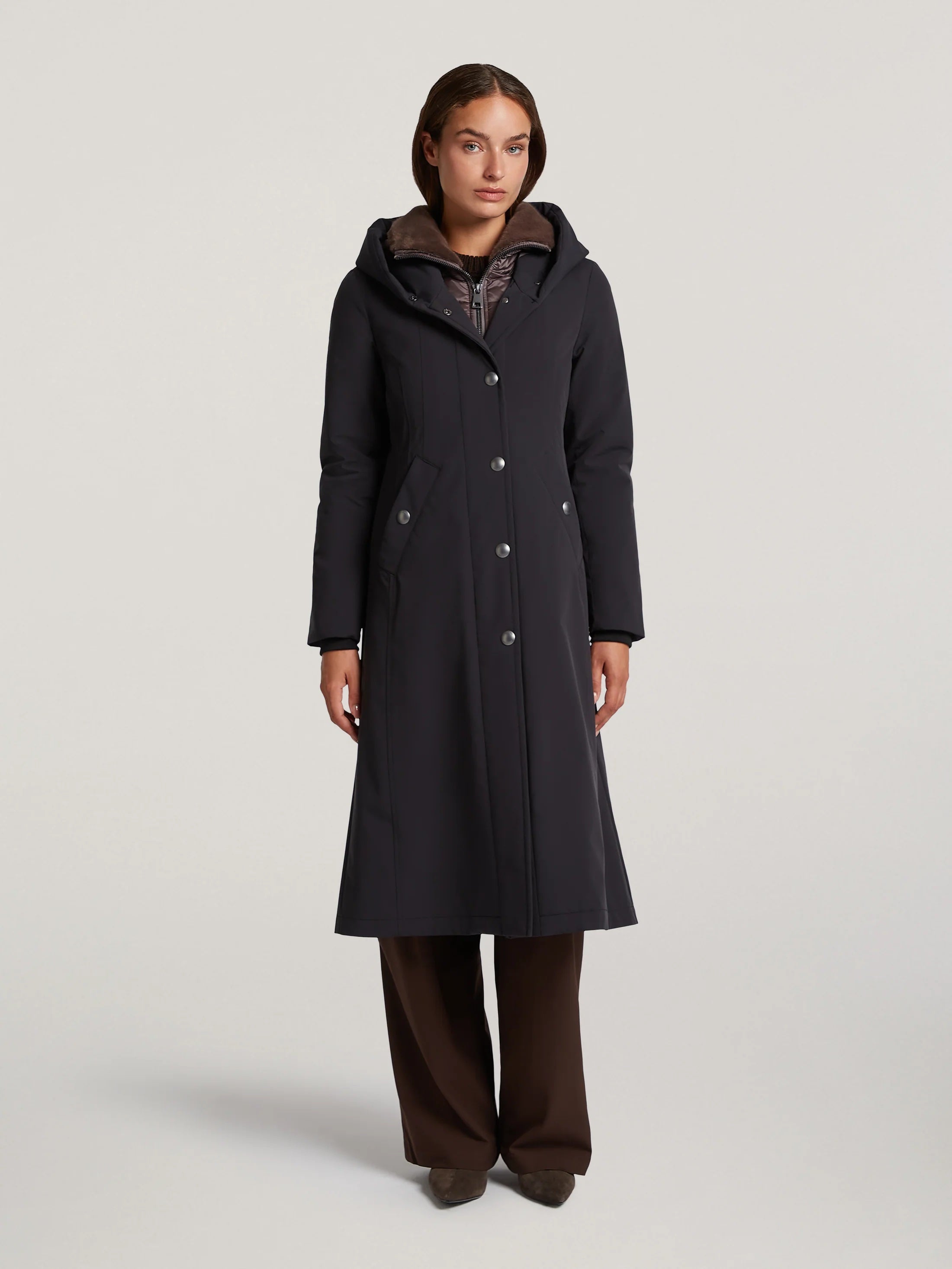 Black Effie Hooded Trench Coat