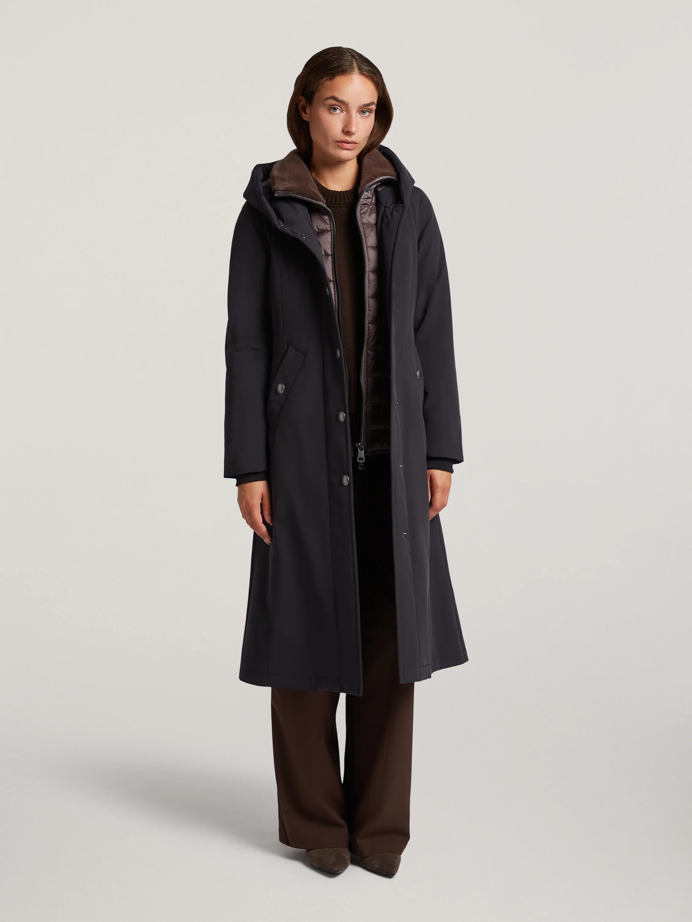 Black Effie Hooded Trench Coat