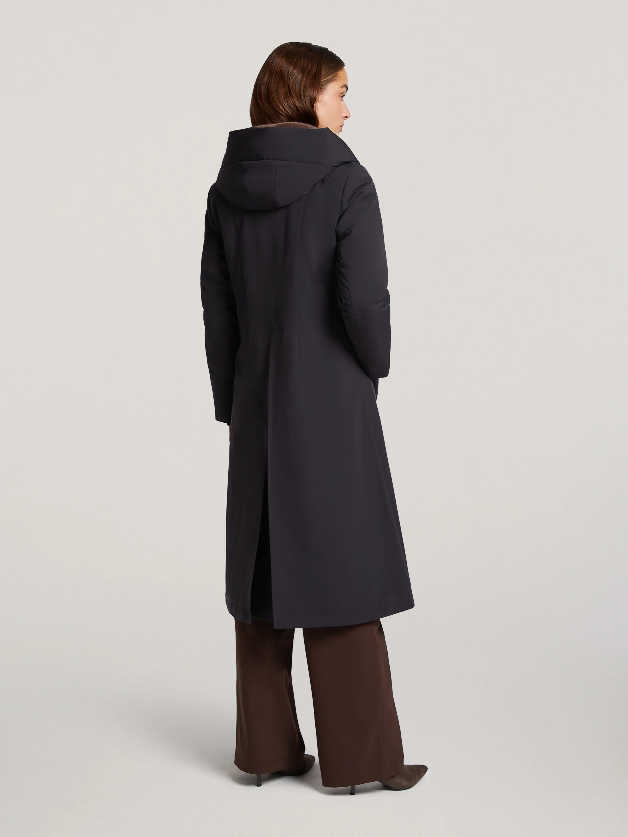 Black Effie Hooded Trench Coat