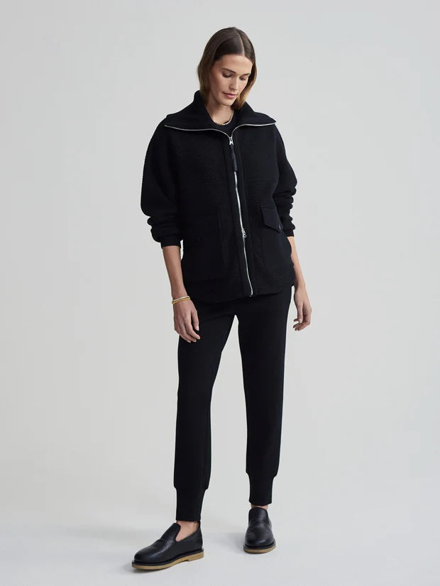 Black Eleanor Patch Pocket Fleece