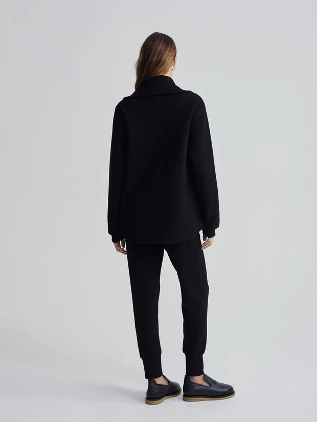 Black Eleanor Patch Pocket Fleece