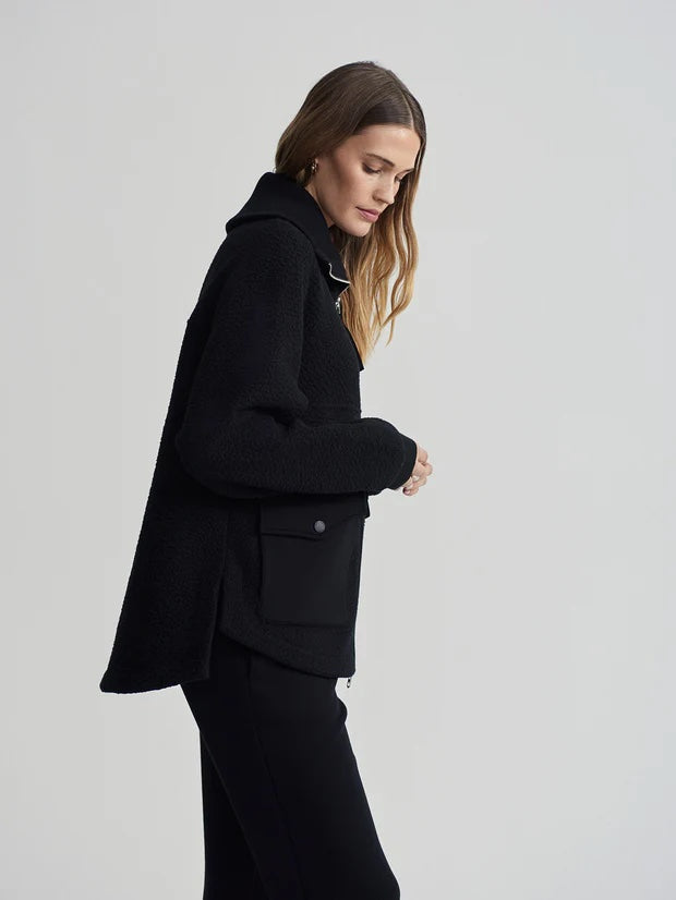 Black Eleanor Patch Pocket Fleece