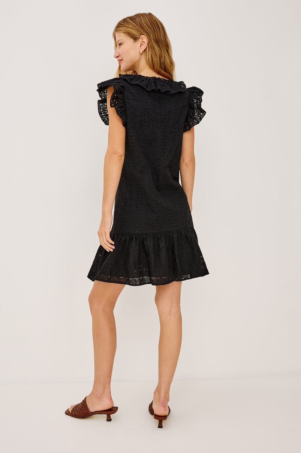 Black Eyelet Essie Mini Dress – Angela Beer