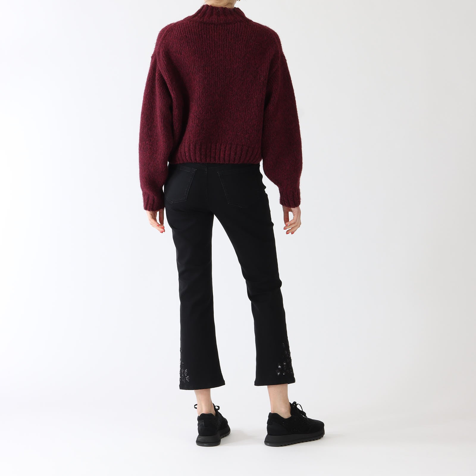 Black Forli Jeans With Embellished Hems