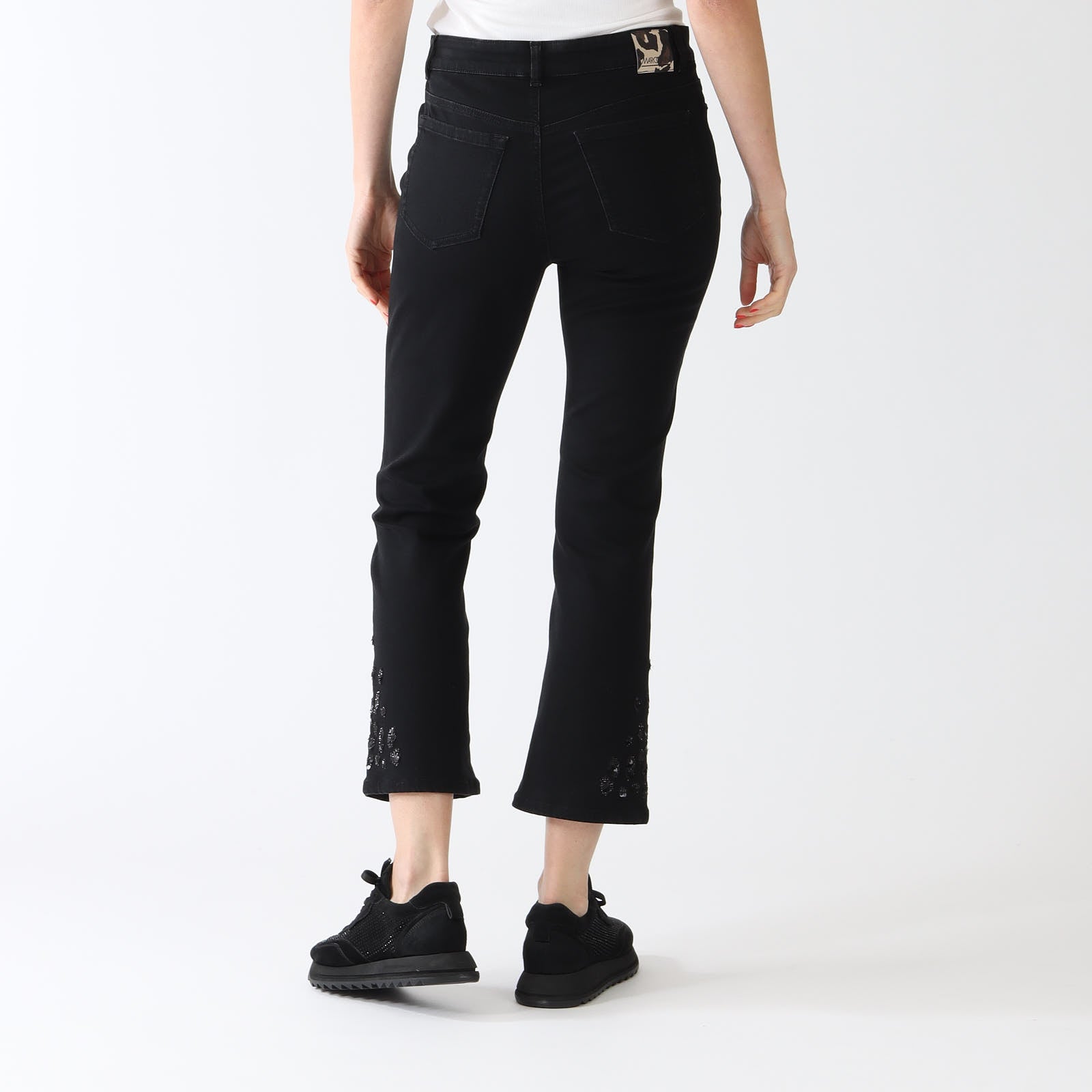 Black Forli Jeans With Embellished Hems